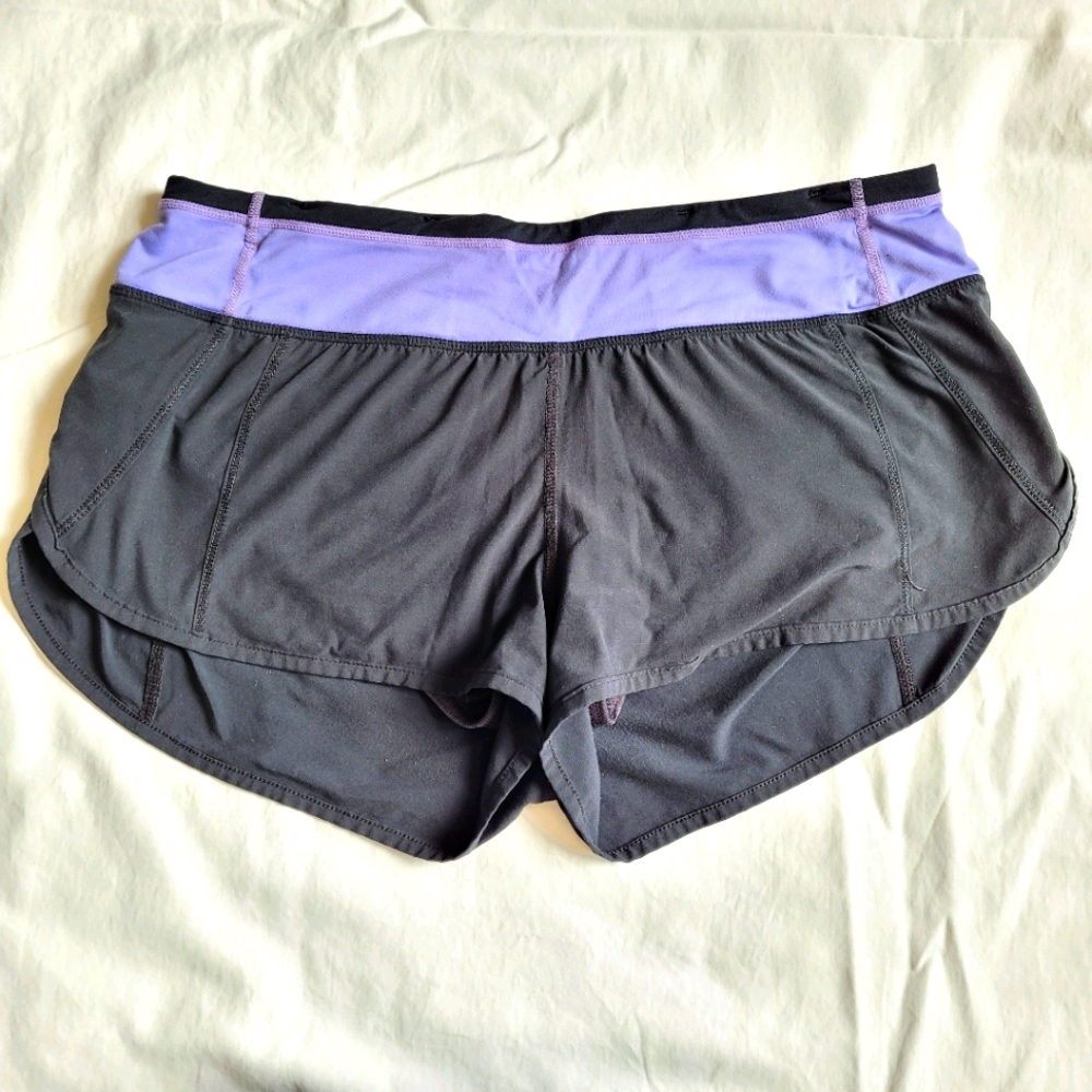 Lululemon Running shorts, black/Persian purple 6